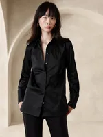 Meli Satin Tuxedo Shirt