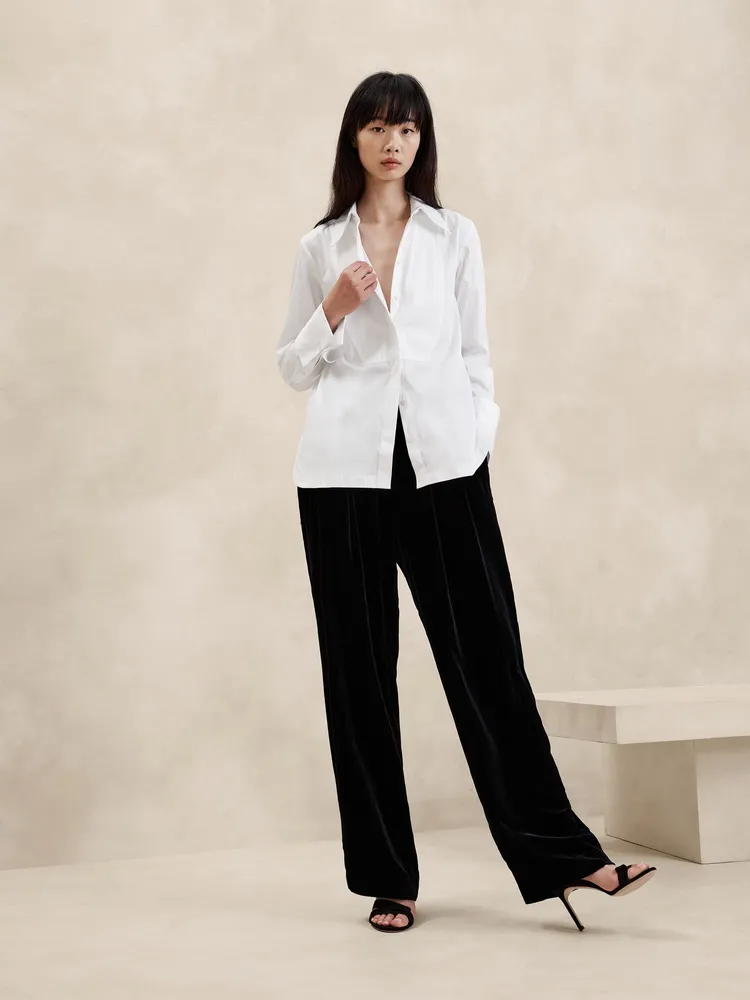 Meli Satin Tuxedo Shirt