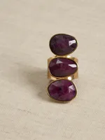 Triple Gemstone Ruby Ring | Aureus + Argent