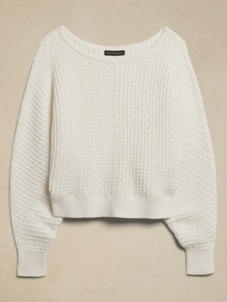 Meredith Cotton Boat-Neck Sweater