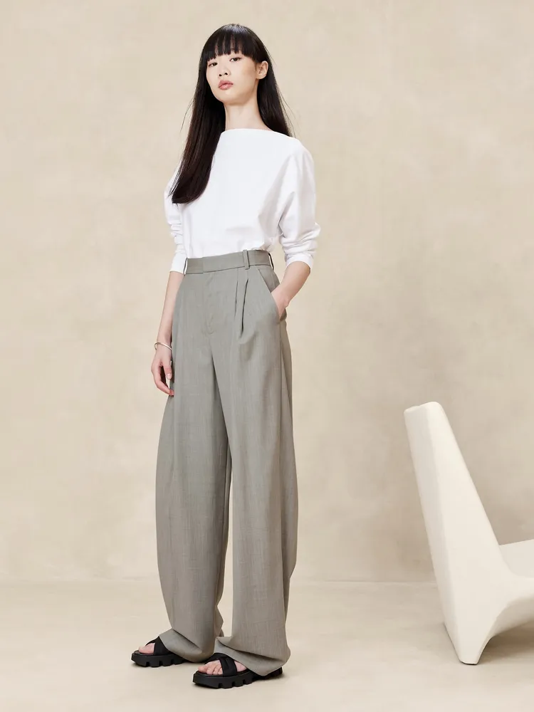 Wide-Leg Italian Wool Pant