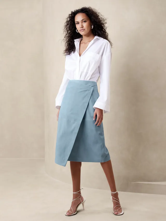 Deina Leather Midi Skirt