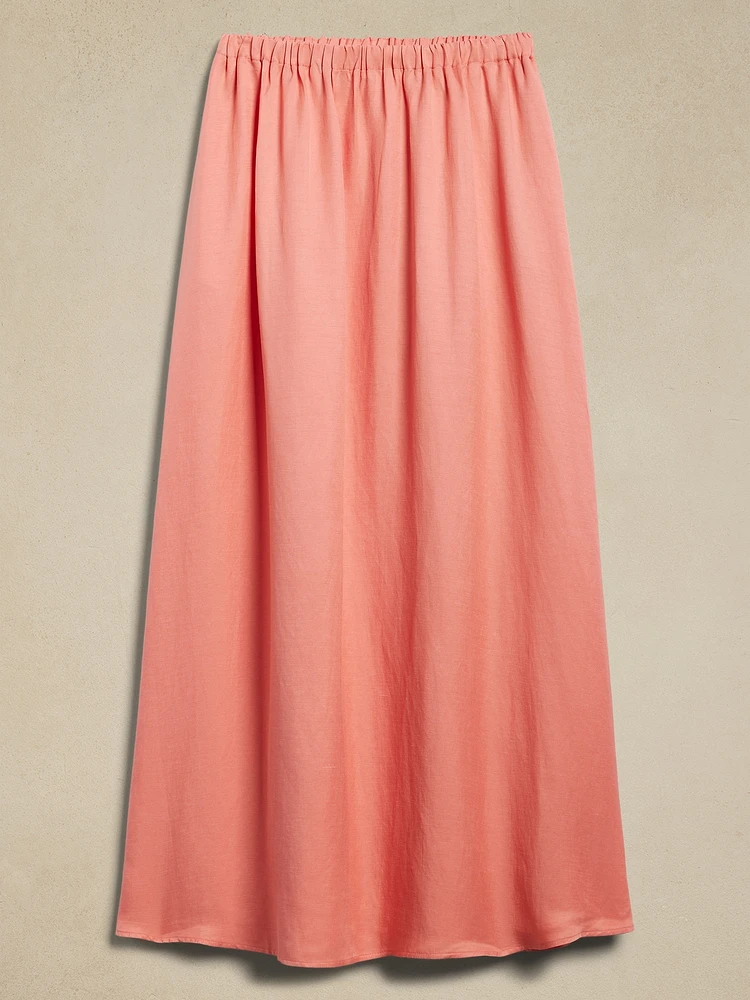 Viscose-Linen Maxi Skirt