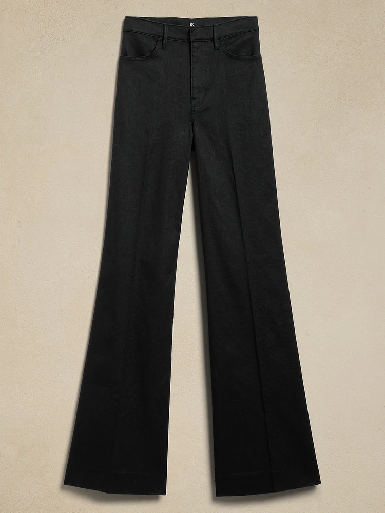 Italian Linen-Cotton Wide Leg Jean