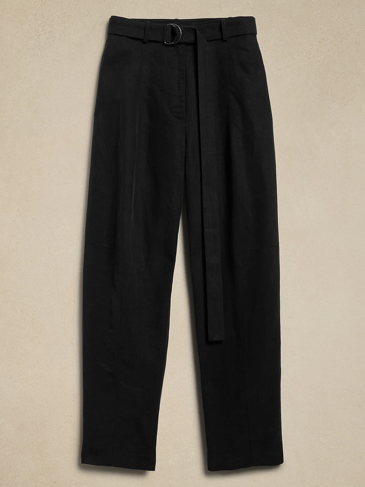 High-Rise Barrel Tencel™-Linen Pant