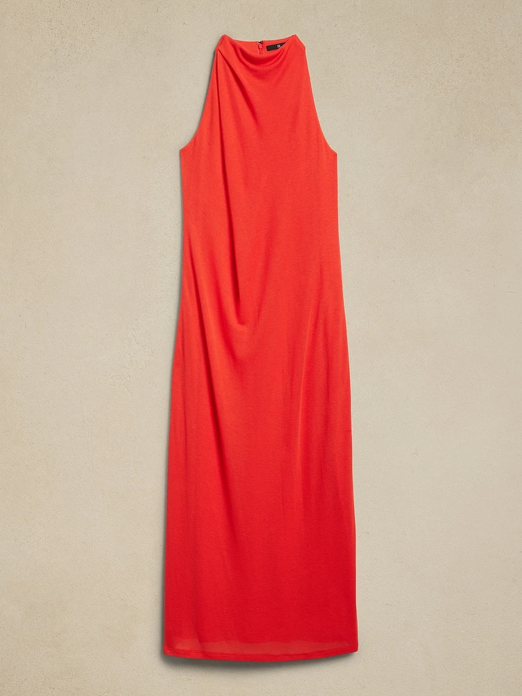 Draped Jersey Maxi Dress