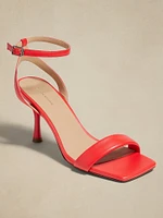 Contorno Leather Flare-Heel Sandal