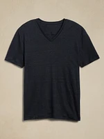 Linen V-Neck T-Shirt