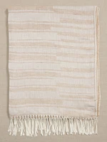 Striped Silk-Linen Scarf