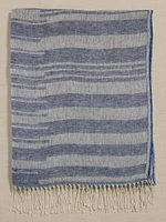 Striped Silk-Linen Scarf