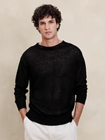 Linen Crew-Neck Sweater