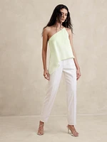 One-Shoulder Silk Top