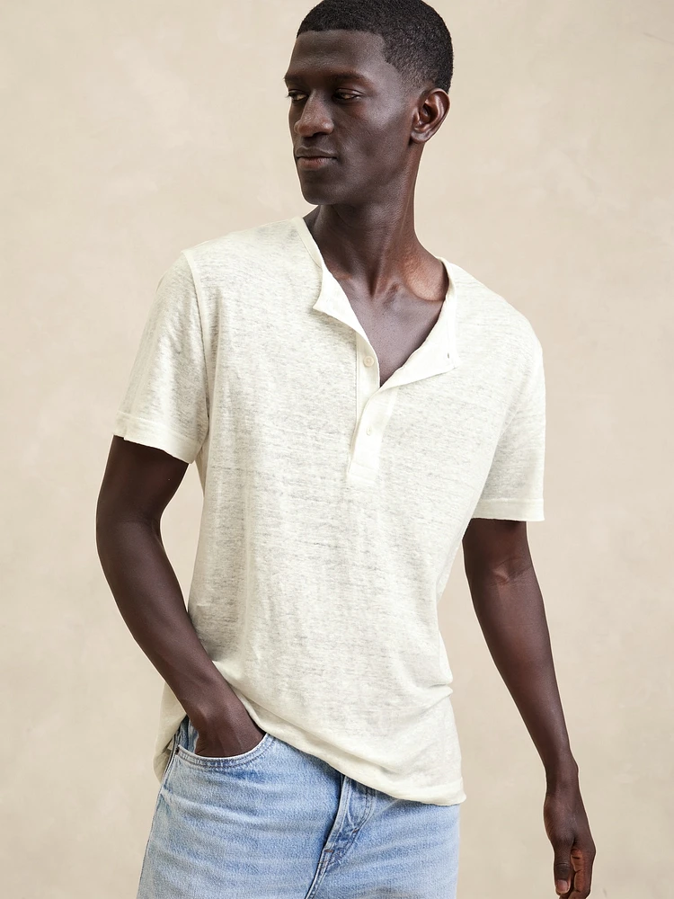 Linen Henley T-Shirt