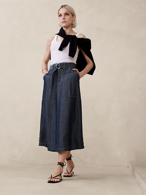 TENCEL™-Linen Chambray Maxi Skirt