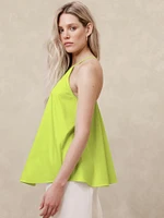 Cotton Poplin Trapeze Tunic Tank