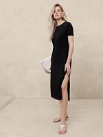 Crepe Midi T-Shirt Dress