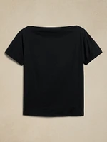 Cotton Roll-Cuff T-Shirt