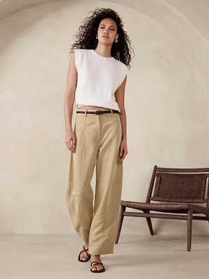 High-Rise Barrel Tencel™-Linen Pant