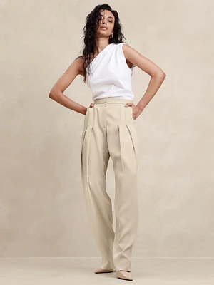 High-Rise Pleated Pant