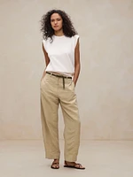 High-Rise Barrel Tencel™-Linen Pant