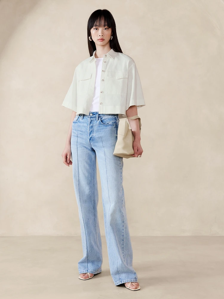 Hemp-Cotton Cropped Shirt