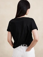 Cotton Roll-Cuff T-Shirt