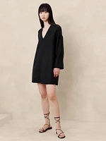 European Linen Kaftan Mini Dress