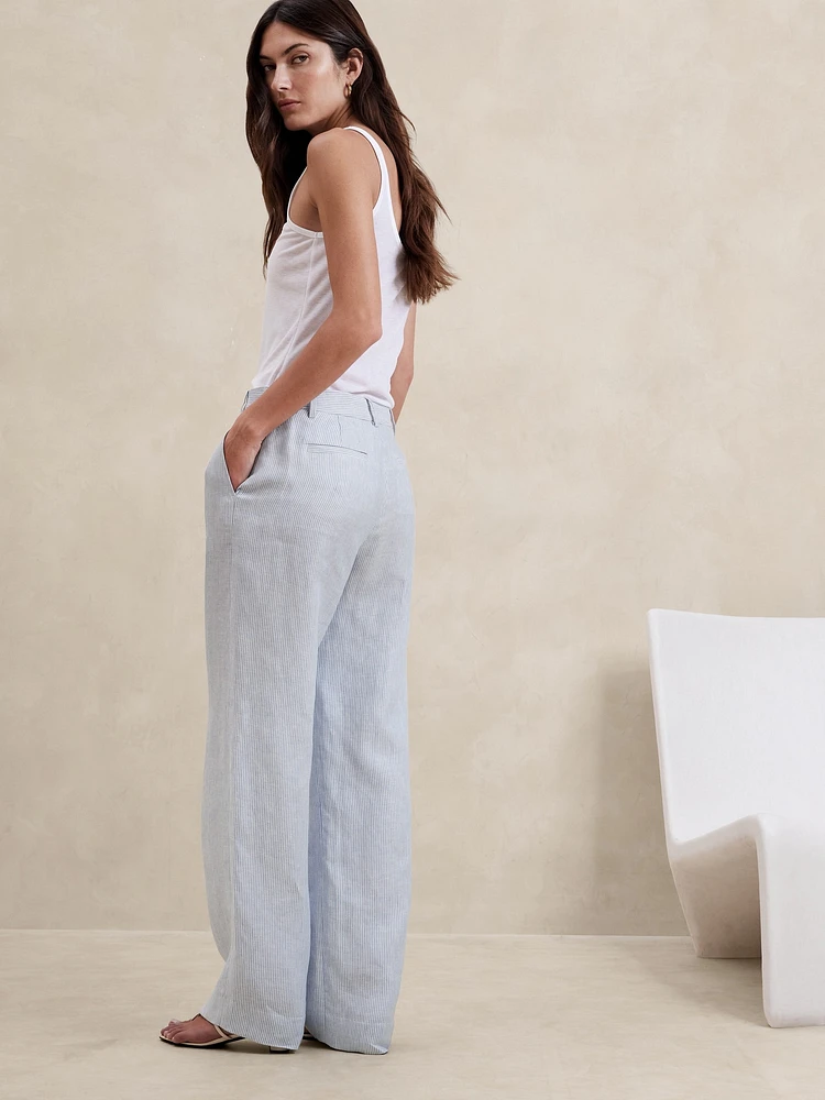 High-Rise Relaxed Linen Pant