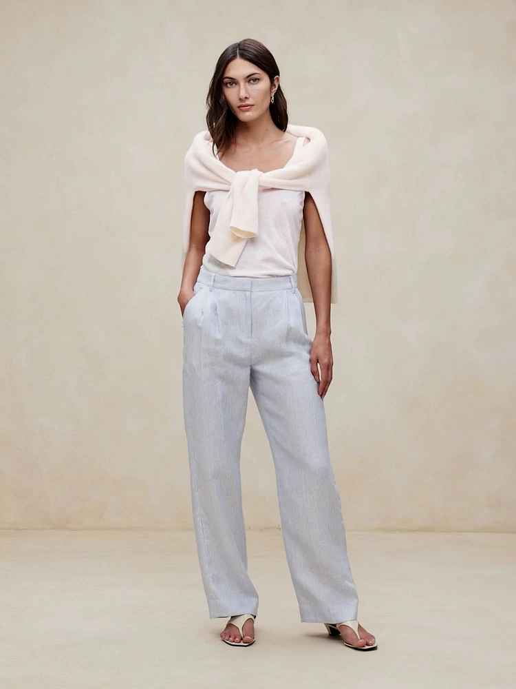 High-Rise Relaxed Linen Pant