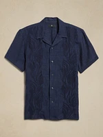 Embroidered Linen Resort Shirt