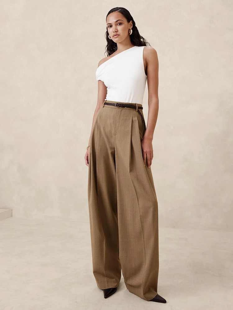 Wide-Leg Italian Wool Pant