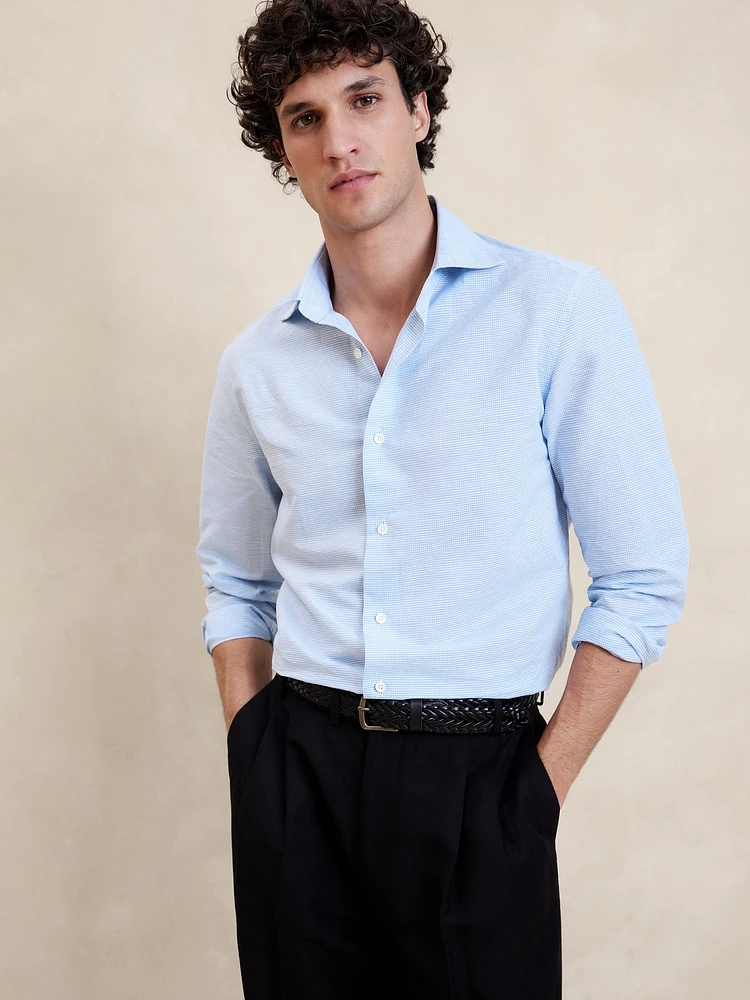 Slim Linen-Cotton Dress Shirt