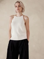 Cotton-Silk Sweater Tank