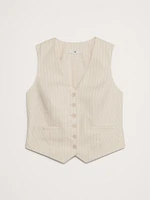 Pinstripe Stretch-Cotton Vest