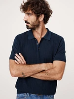 Herringbone Cotton Sweater Polo