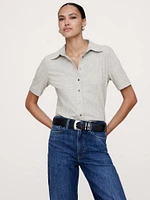 Silky Cotton Button-Down Shirt