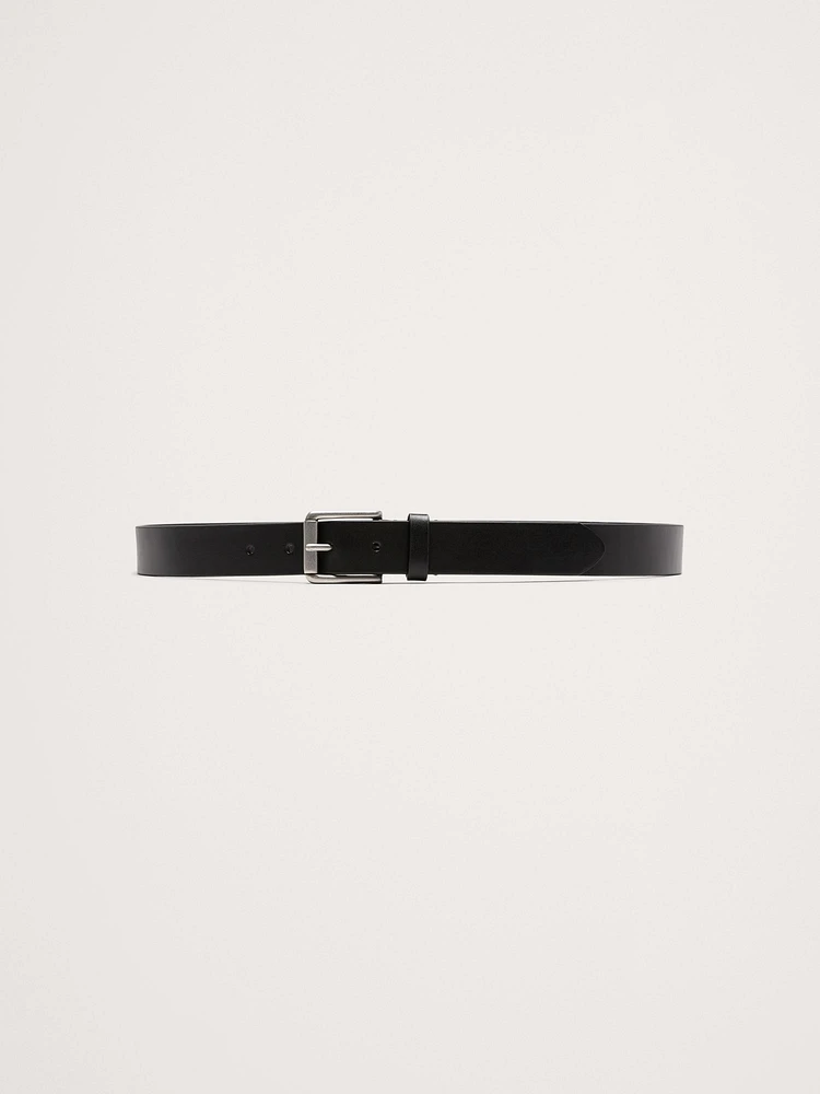 Leather Belt with Beveled Edges