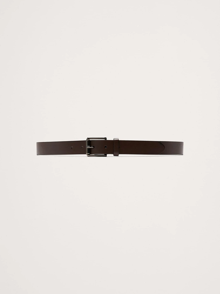 Leather Belt with Beveled Edges