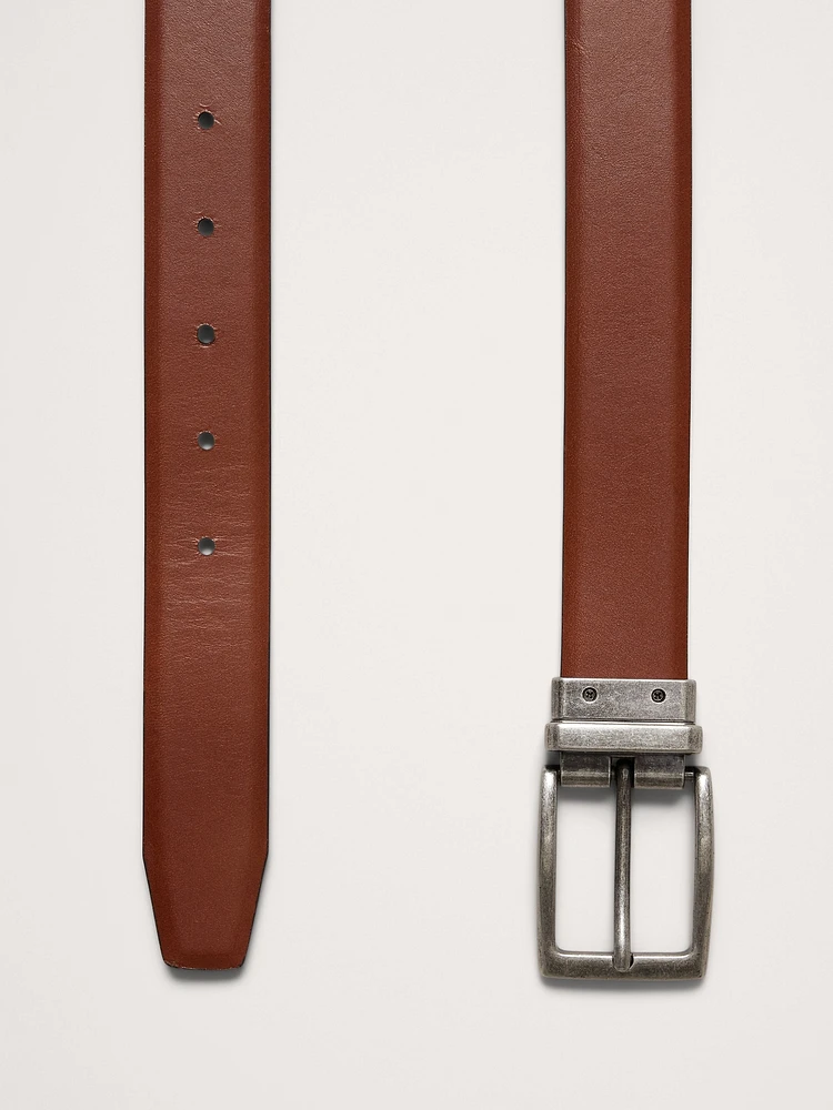 Reversible Leather Dress Belt