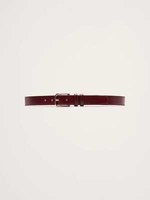 Topstitched Leather Belt