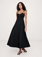 Poplin Cut-Out Maxi Dress