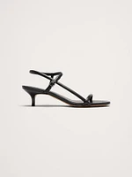 Terzo Leather Kitten-Heel Sandal