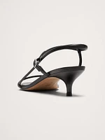 Terzo Leather Kitten-Heel Sandal