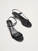 Terzo Leather Kitten-Heel Sandal