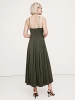 Drapey Jersey Godet Maxi Dress