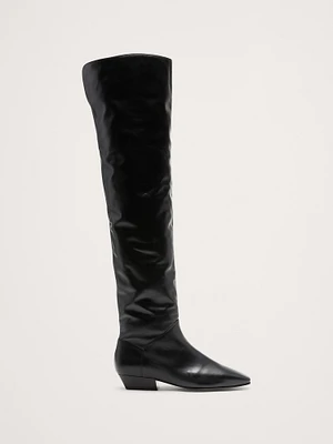 Italian Leather Over-The-Knee Boot