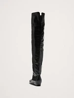 Italian Leather Over-The-Knee Boot