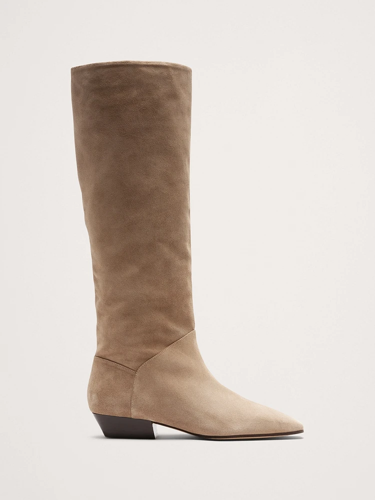 Italian Suede Knee-High Boot