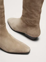 Italian Suede Knee-High Boot