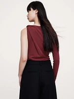 Cotton-Tencel™ Twisted One-Sleeve Top